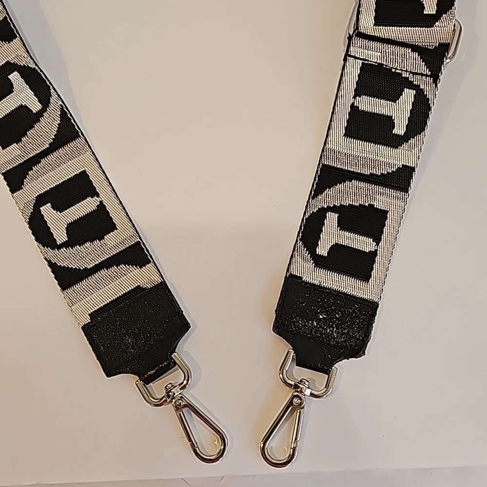 Jacquard Adjustable Shoulder Strap Bag Accessories Black Grey - Picture 3 of 8